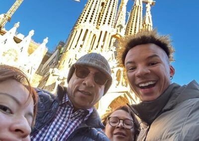 Earl Wright with family in Europe